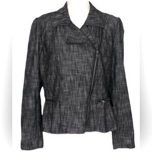 Sandro Heathered Peplum Moto Jacket w Diagonal Zip Offers Versatile Styling